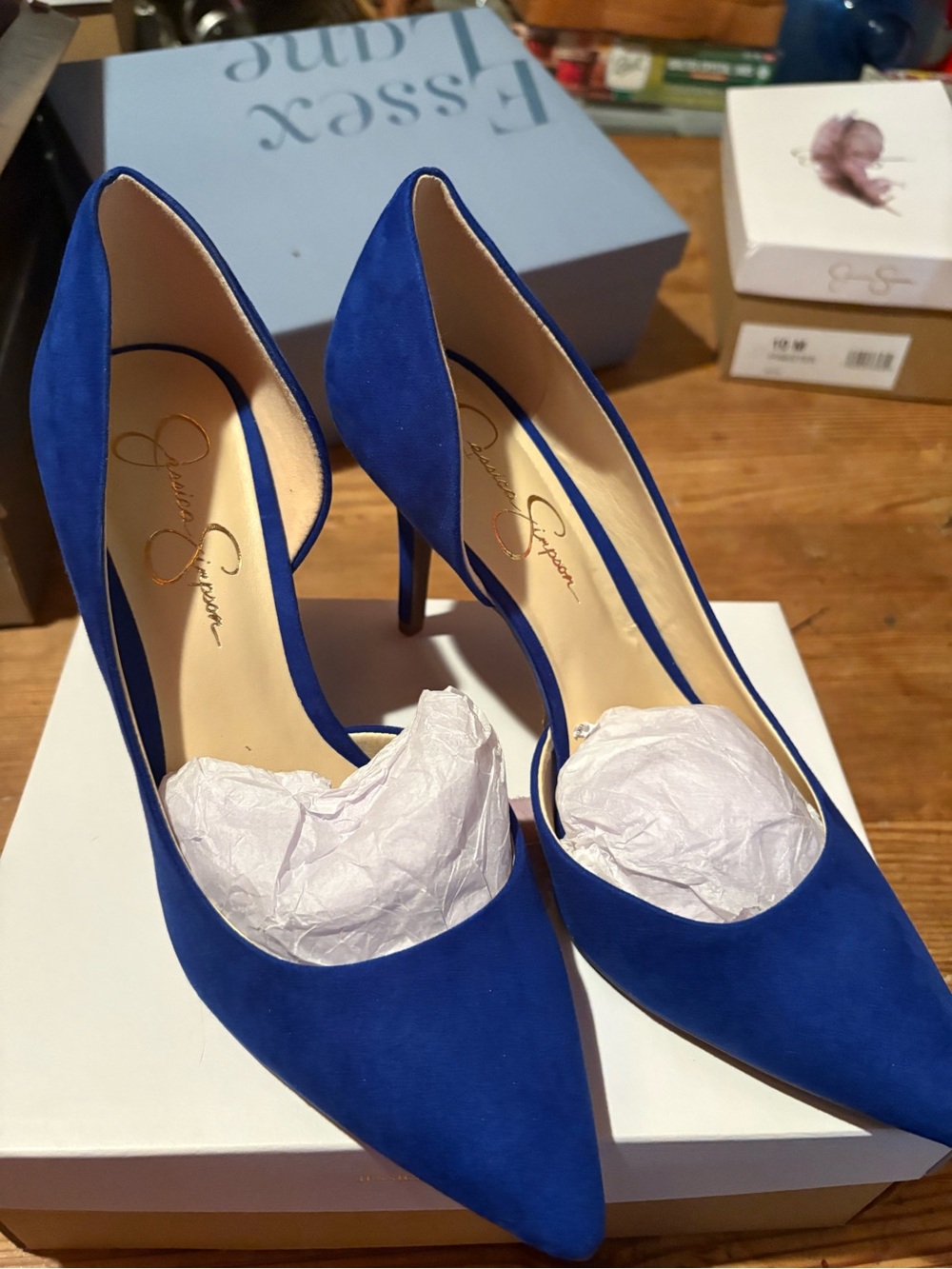 Jessica Simpson Brilliant Blue Microsuede Heels
